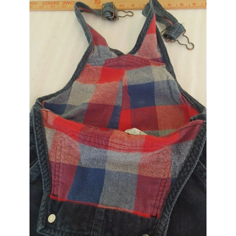 OshKosh B'Gosh VestBak navy corduroy overalls 3T flannel lined classic unisex